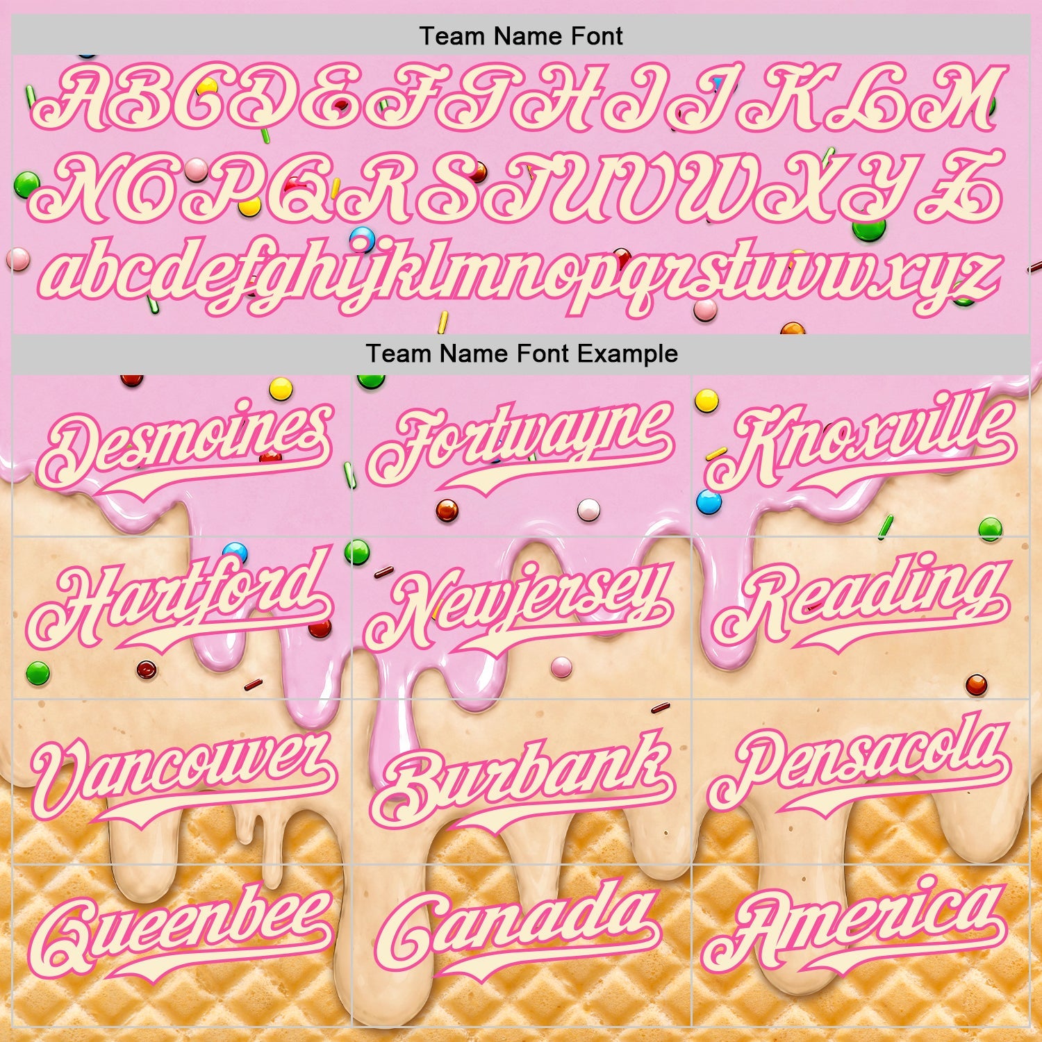 Custom Light Pink Cream-Pink Ice Cream Waffle Foodie Dessert Authentic Baseball Jersey