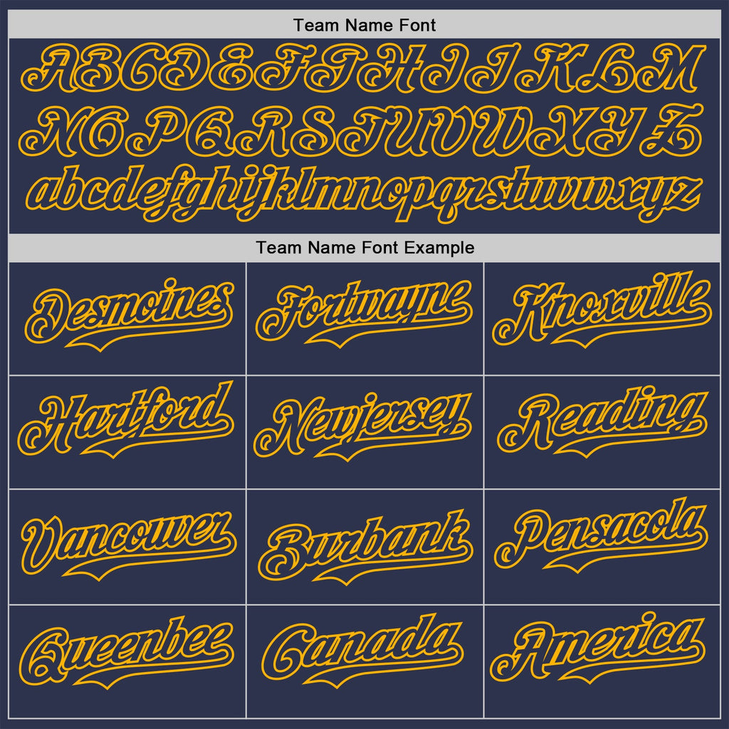 Custom Navy-Gold Fluid Wave Psychedelic Swirl Authentic Baseball Jersey