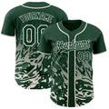 Custom Green-Cream Fluid Liquid Wave Splatter Authentic Baseball Jersey