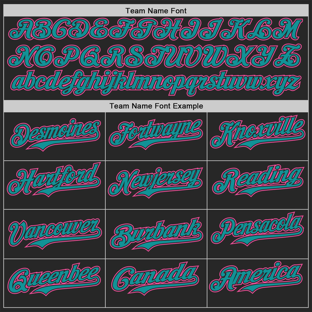 Custom Black Teal-Pink Fluid Wave Splatter Gradient Authentic Baseball Jersey