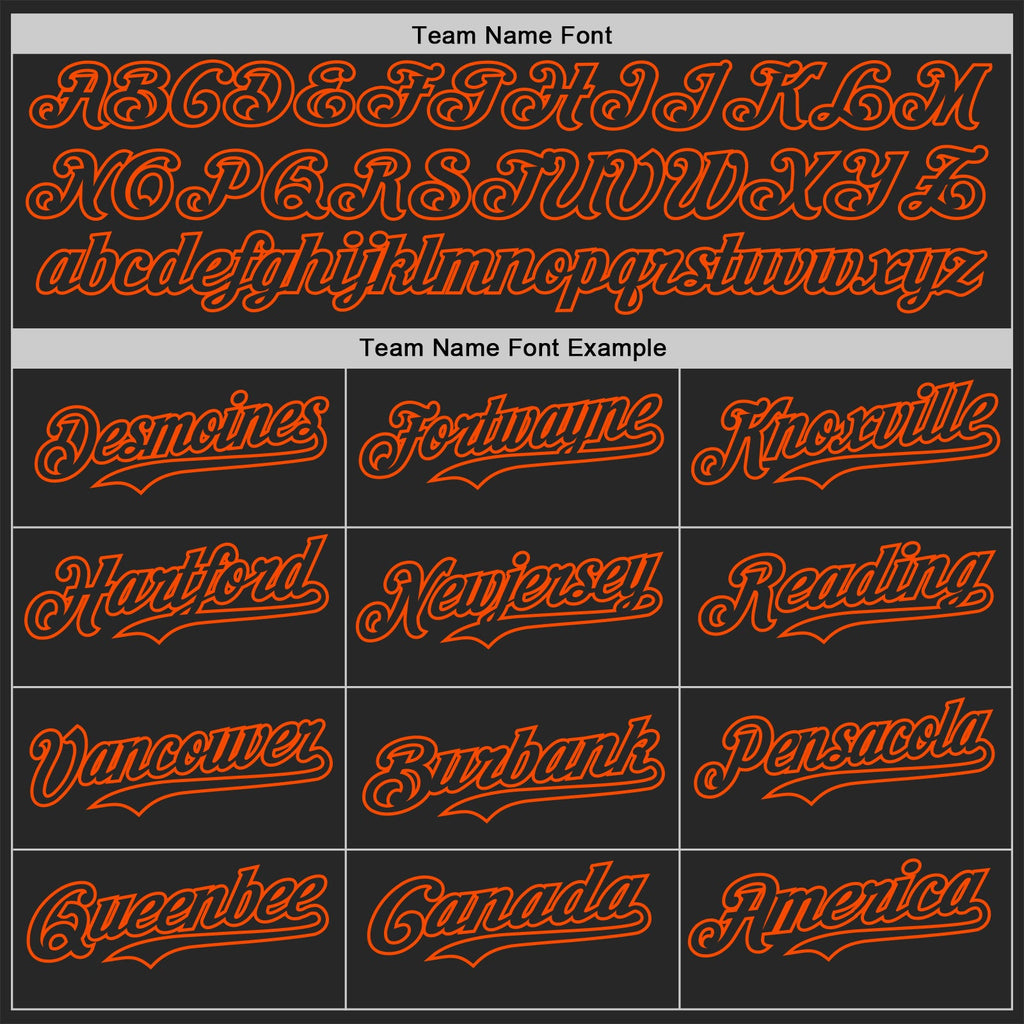 Custom Black-Orange Fluid Wave Splatter Gradient Authentic Baseball Jersey