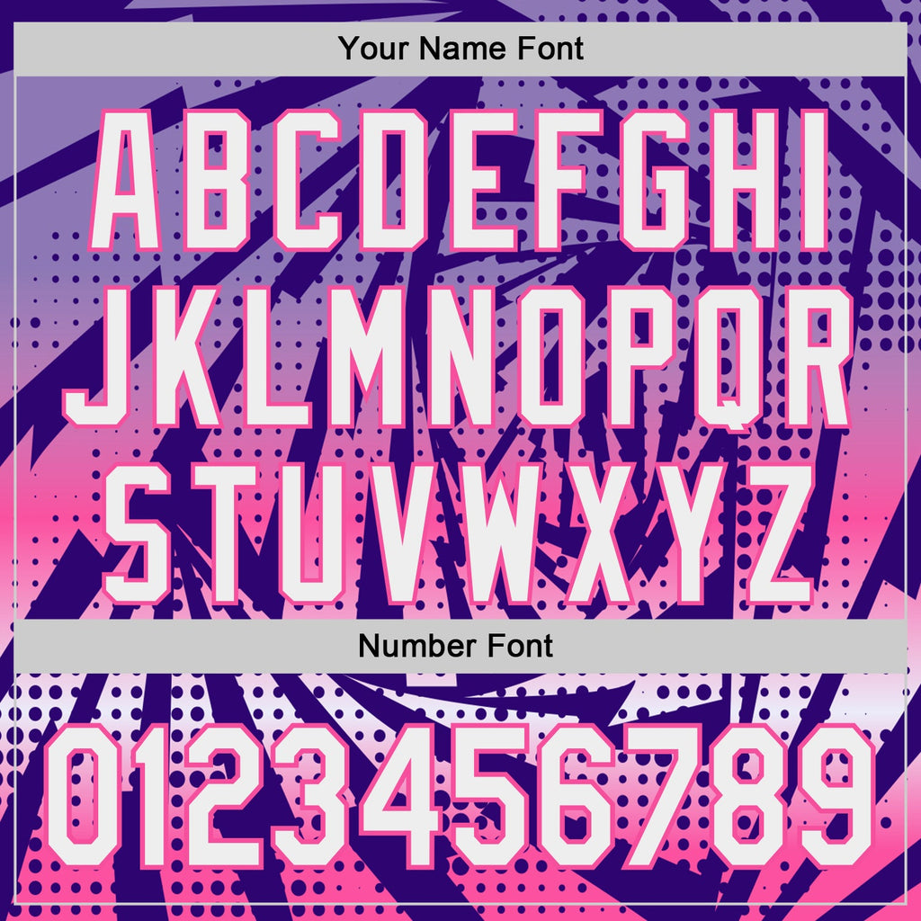 Custom Purple White-Pink Lightning Gradient Dot Authentic Baseball Jersey