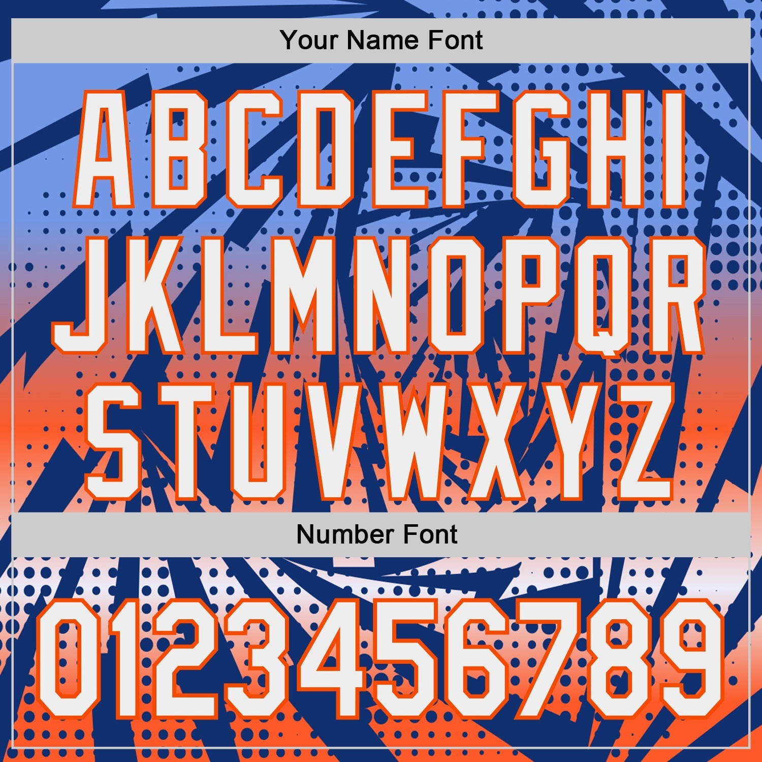 Custom Royal White-Orange Lightning Gradient Dot Authentic Baseball Jersey