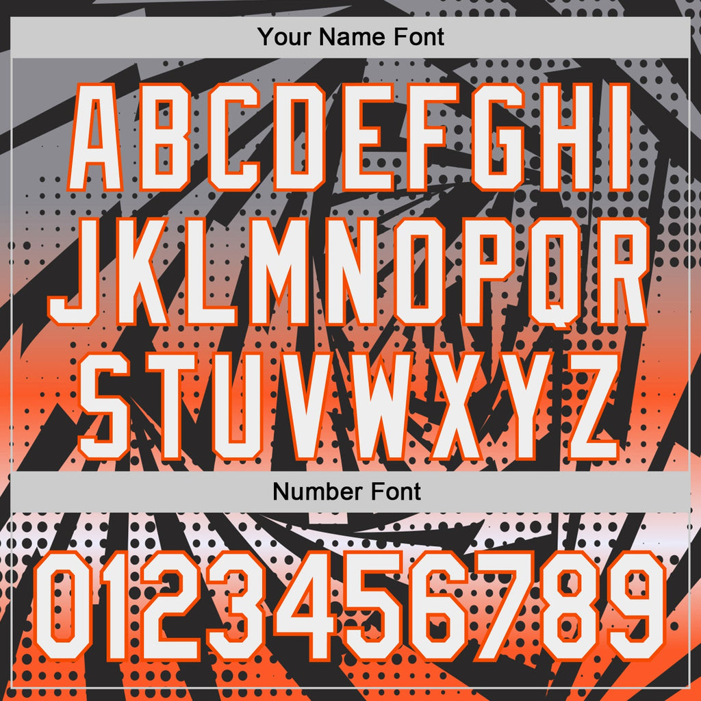 Custom Black White-Orange Lightning Gradient Dot Authentic Baseball Jersey
