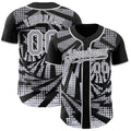 Custom Black Gray-White Lightning Gradient Dot Authentic Baseball Jersey