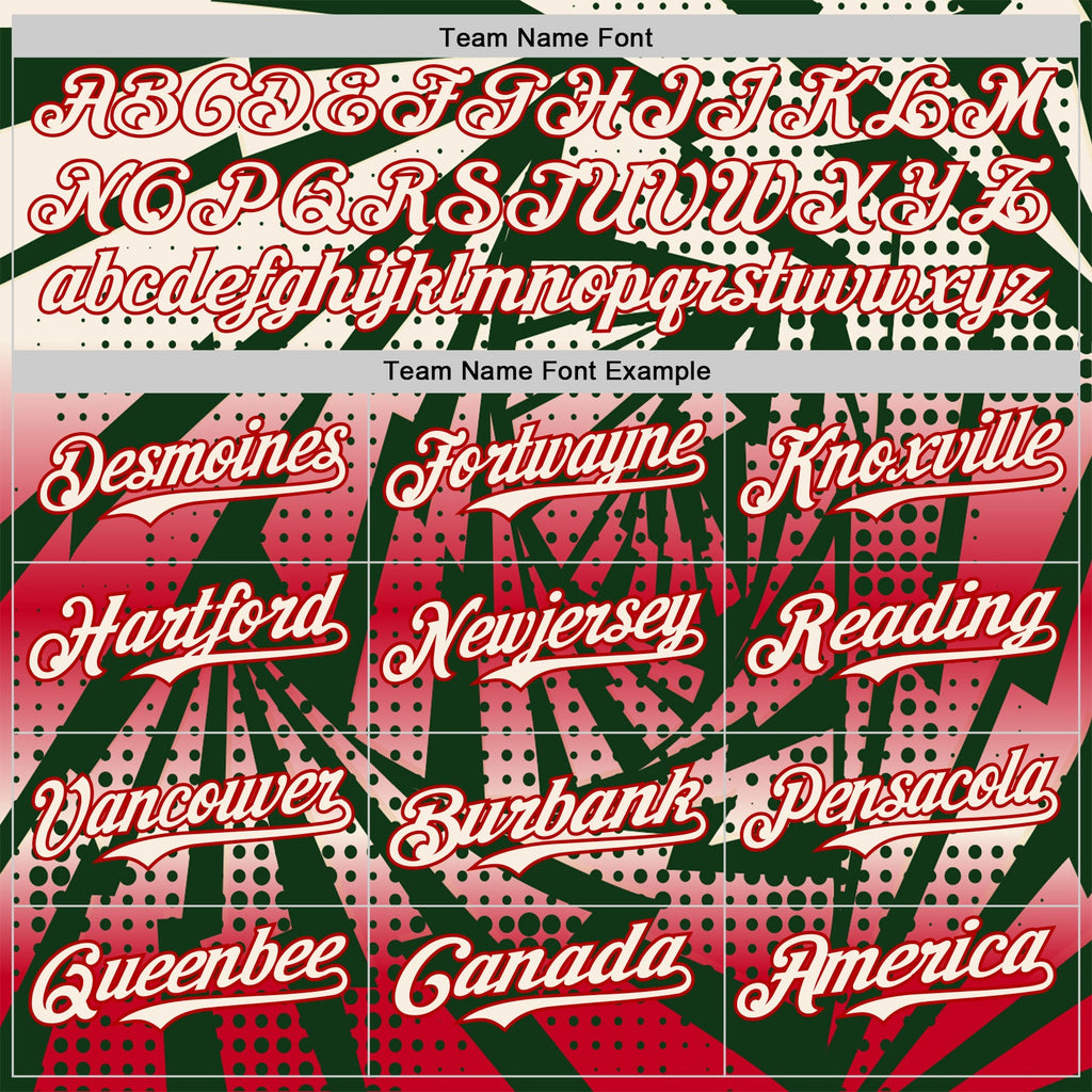 Custom Green Cream-Red Lightning Gradient Dot Authentic Baseball Jersey