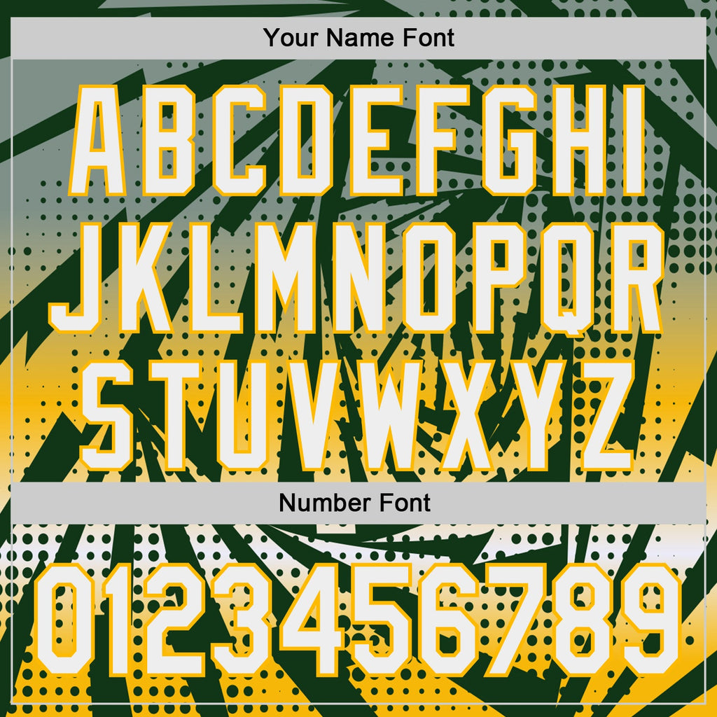 Custom Green White-Gold Lightning Gradient Dot Authentic Baseball Jersey