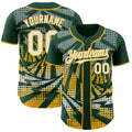 Custom Green White-Gold Lightning Gradient Dot Authentic Baseball Jersey