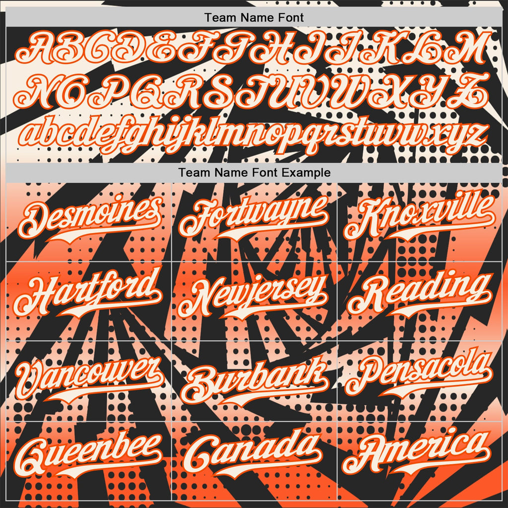 Custom Brown Cream-Orange Lightning Gradient Dot Authentic Baseball Jersey