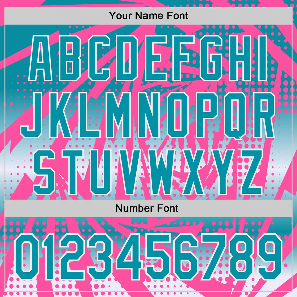 Custom Pink Teal-White Lightning Gradient Dot Authentic Baseball Jersey