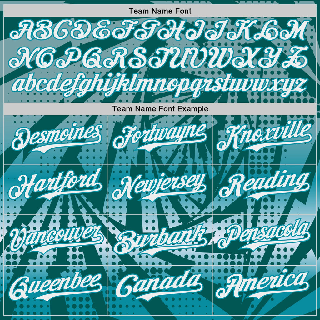 Custom Midnight Green White-Teal Lightning Gradient Dot Authentic Baseball Jersey