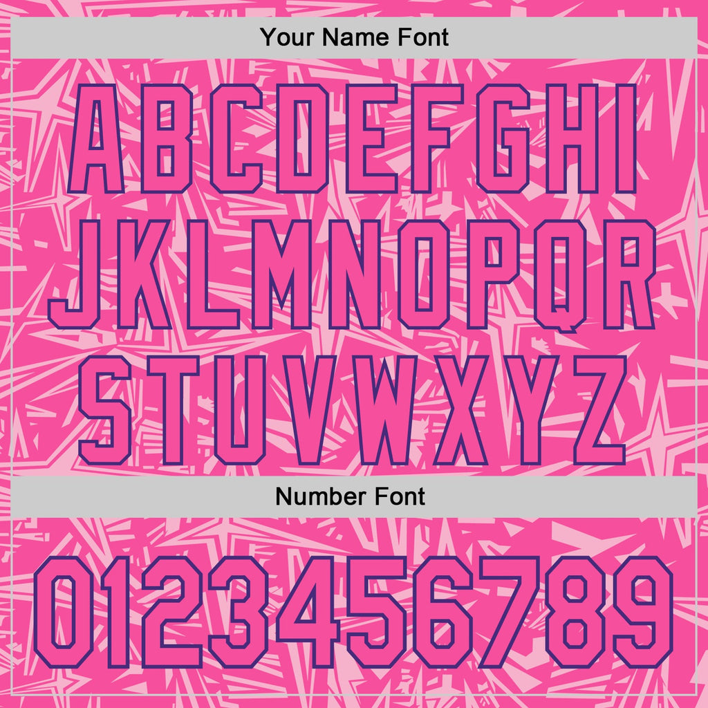 Custom Pink Light Pink-Purple Geometric Cyber Starburst Authentic Baseball Jersey