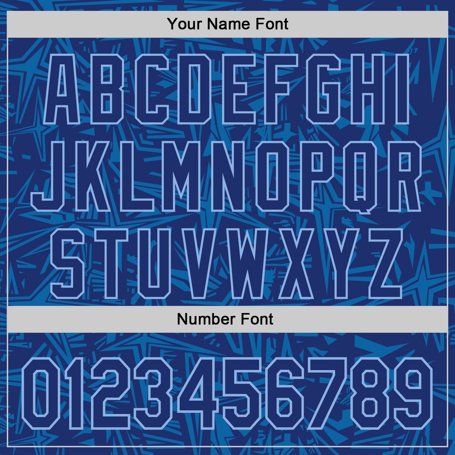 Custom Royal Blue-Light Blue Geometric Cyber Starburst Authentic Baseball Jersey