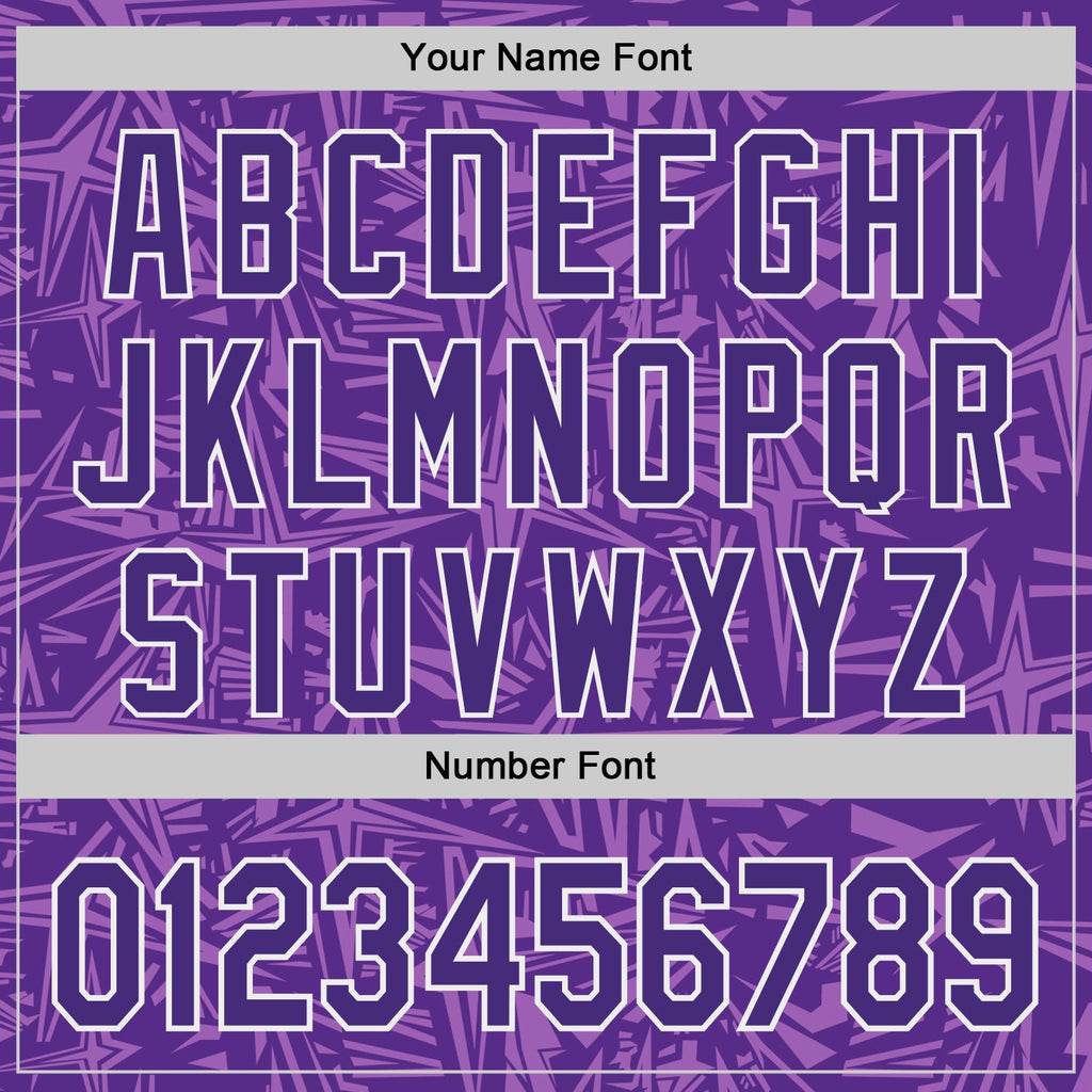 Custom Purple Medium Purple-White Geometric Cyber Starburst Authentic Baseball Jersey