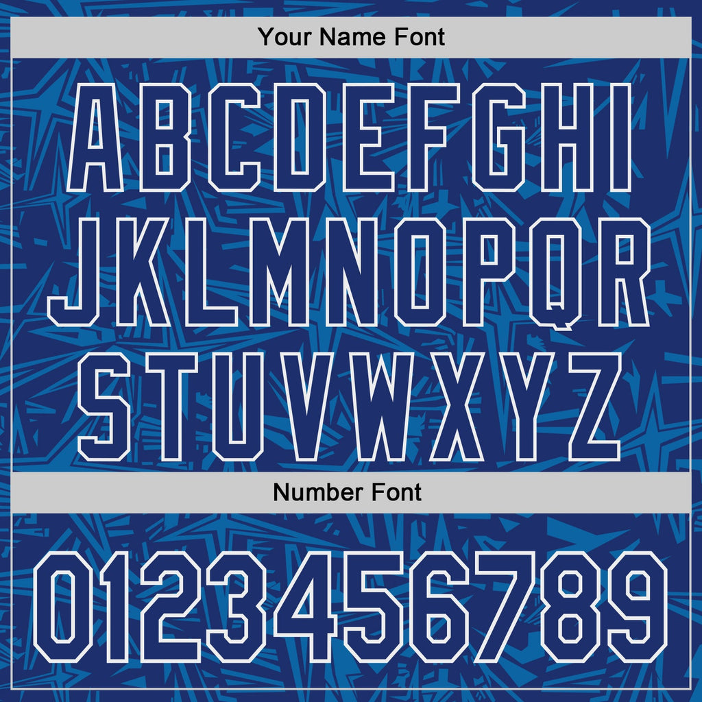 Custom Royal Blue-White Geometric Cyber Starburst Authentic Baseball Jersey