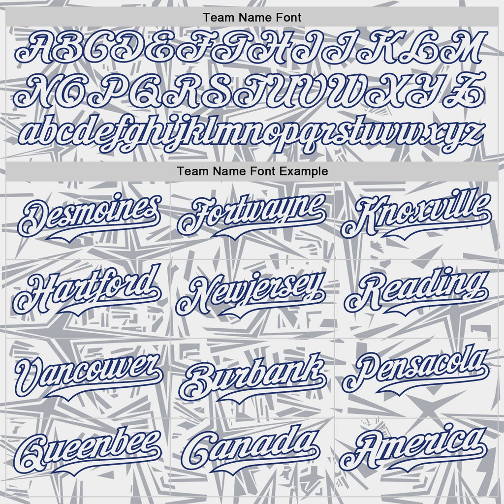 Custom White Gray-Royal Geometric Cyber Starburst Authentic Baseball Jersey