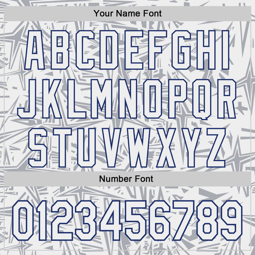 Custom White Gray-Royal Geometric Cyber Starburst Authentic Baseball Jersey