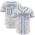 Custom White Gray-Royal Geometric Cyber Starburst Authentic Baseball Jersey