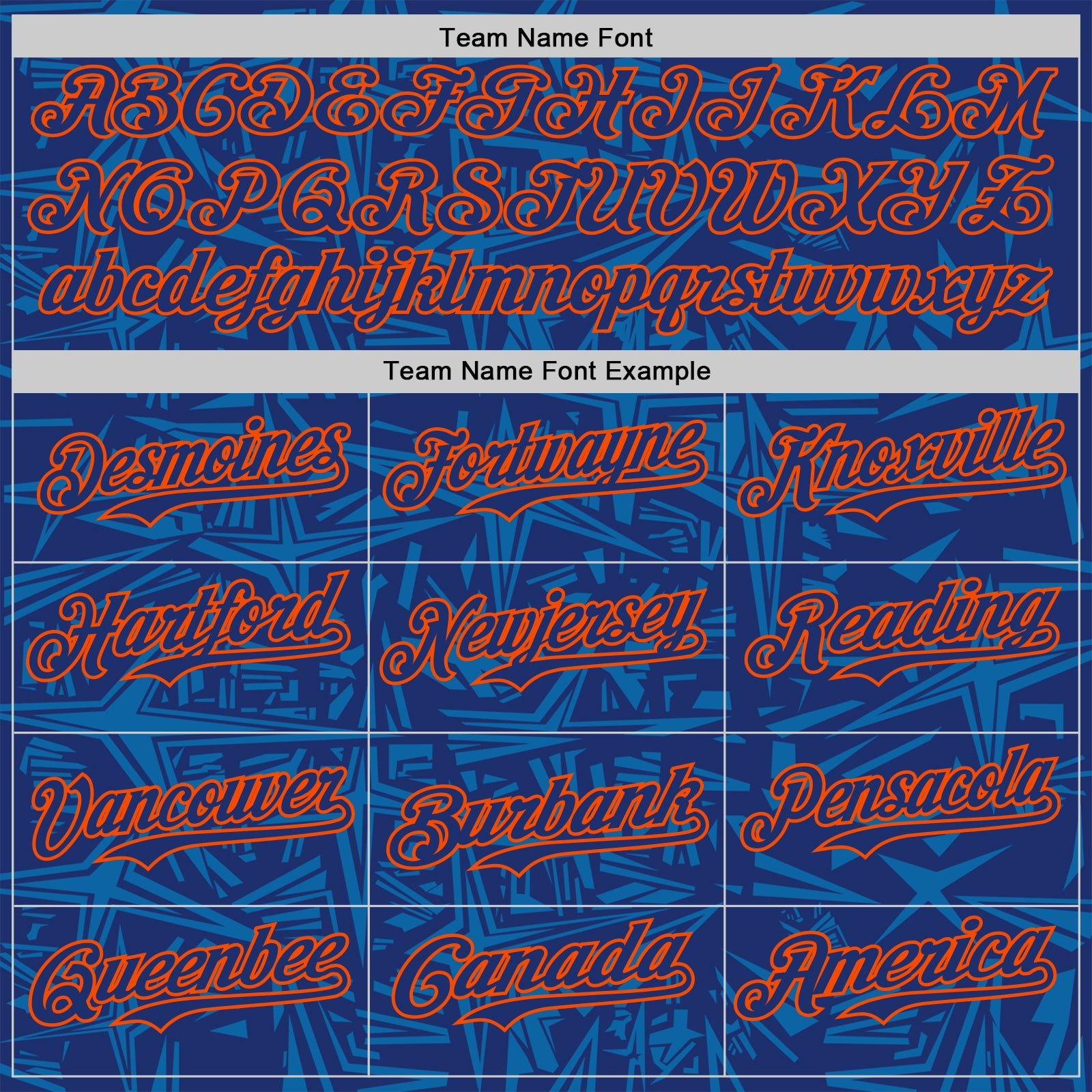 Custom Royal Blue-Orange Geometric Cyber Starburst Authentic Baseball Jersey