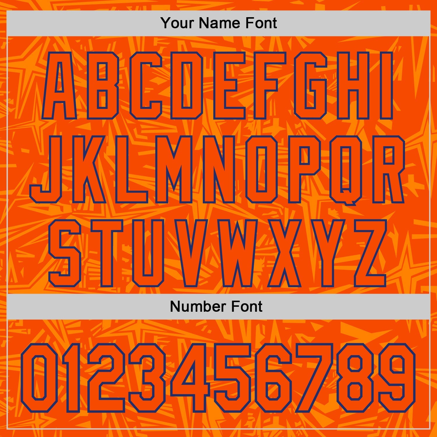 Custom Orange-Royal Geometric Cyber Starburst Authentic Baseball Jersey