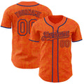 Custom Orange-Royal Geometric Cyber Starburst Authentic Baseball Jersey