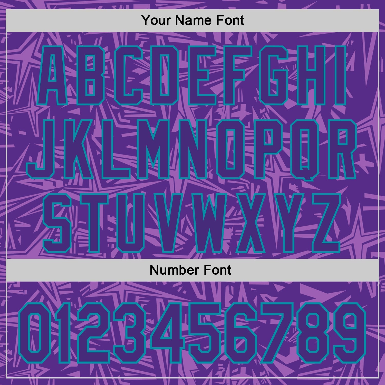 Custom Purple Medium Purple-Teal Geometric Cyber Starburst Authentic Baseball Jersey