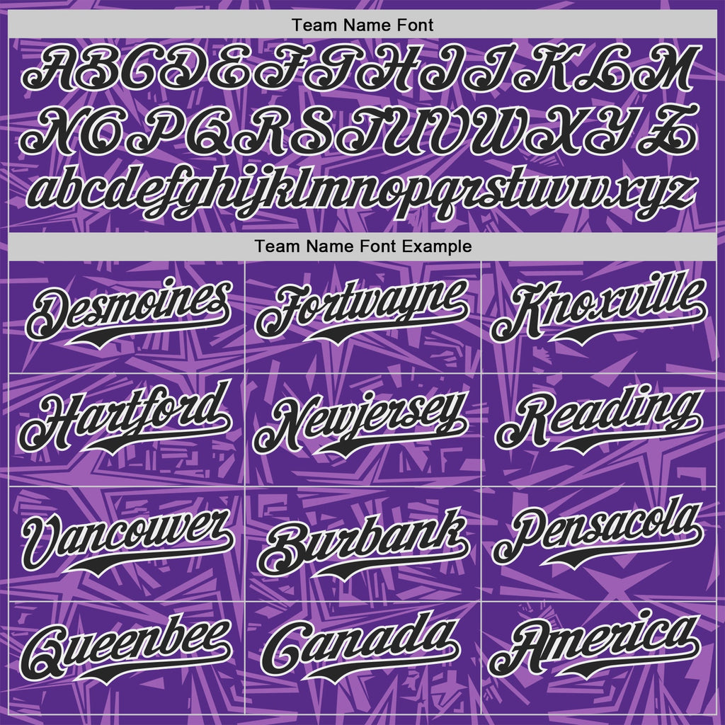 Custom Purple Black Medium Purple-White Geometric Cyber Starburst Authentic Baseball Jersey