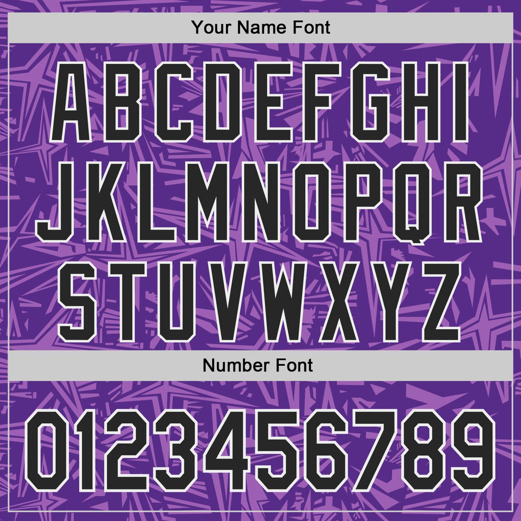 Custom Purple Black Medium Purple-White Geometric Cyber Starburst Authentic Baseball Jersey