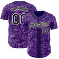 Custom Purple Black Medium Purple-White Geometric Cyber Starburst Authentic Baseball Jersey