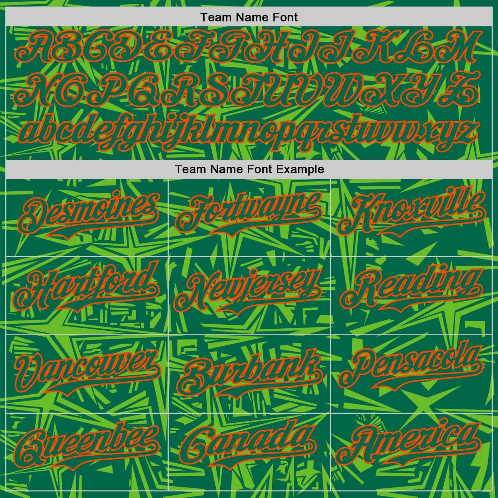 Custom Kelly Green Aurora Green-Orange Geometric Cyber Starburst Authentic Baseball Jersey