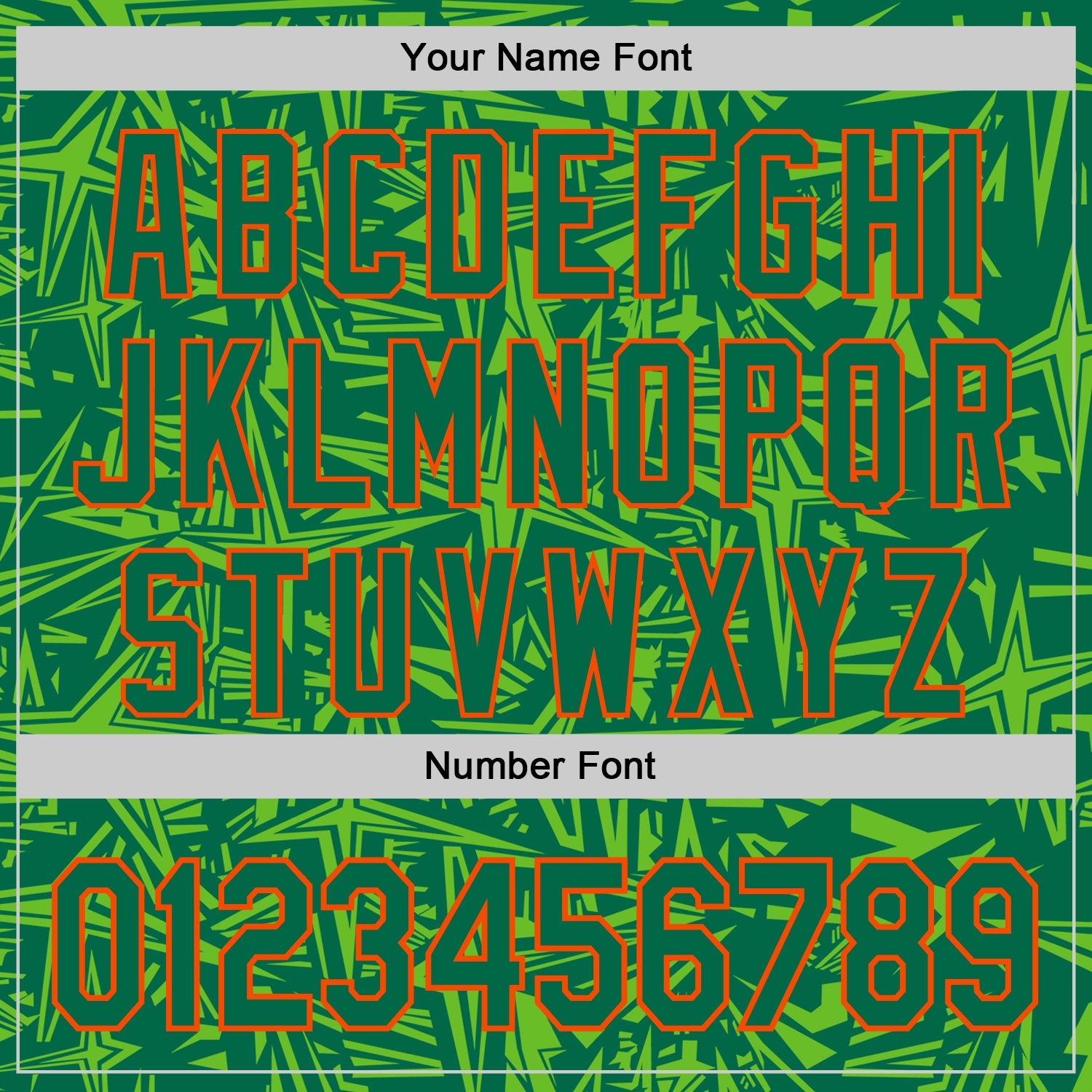 Custom Kelly Green Aurora Green-Orange Geometric Cyber Starburst Authentic Baseball Jersey