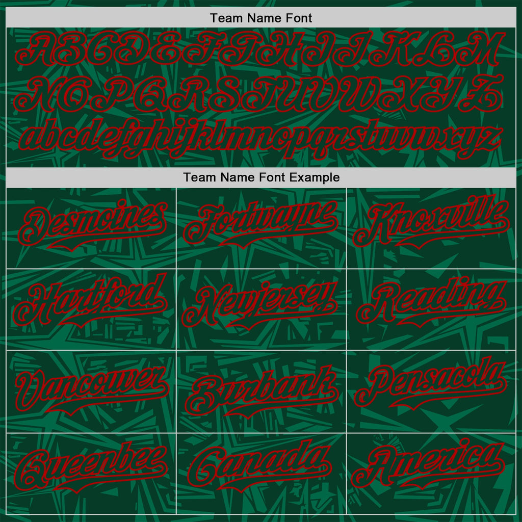 Custom Green-Red Geometric Cyber Starburst Authentic Baseball Jersey