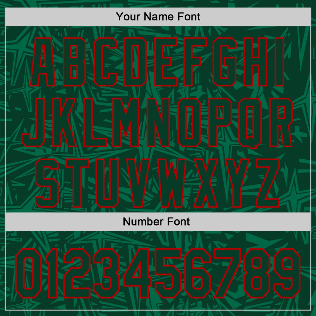 Custom Green-Red Geometric Cyber Starburst Authentic Baseball Jersey