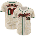 Custom Cream Green-Red Geometric Cyber Starburst Authentic Baseball Jersey