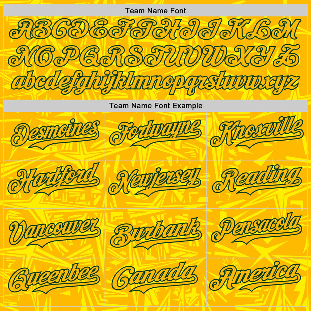 Custom Gold Light Yellow-Green Geometric Cyber Starburst Authentic Baseball Jersey