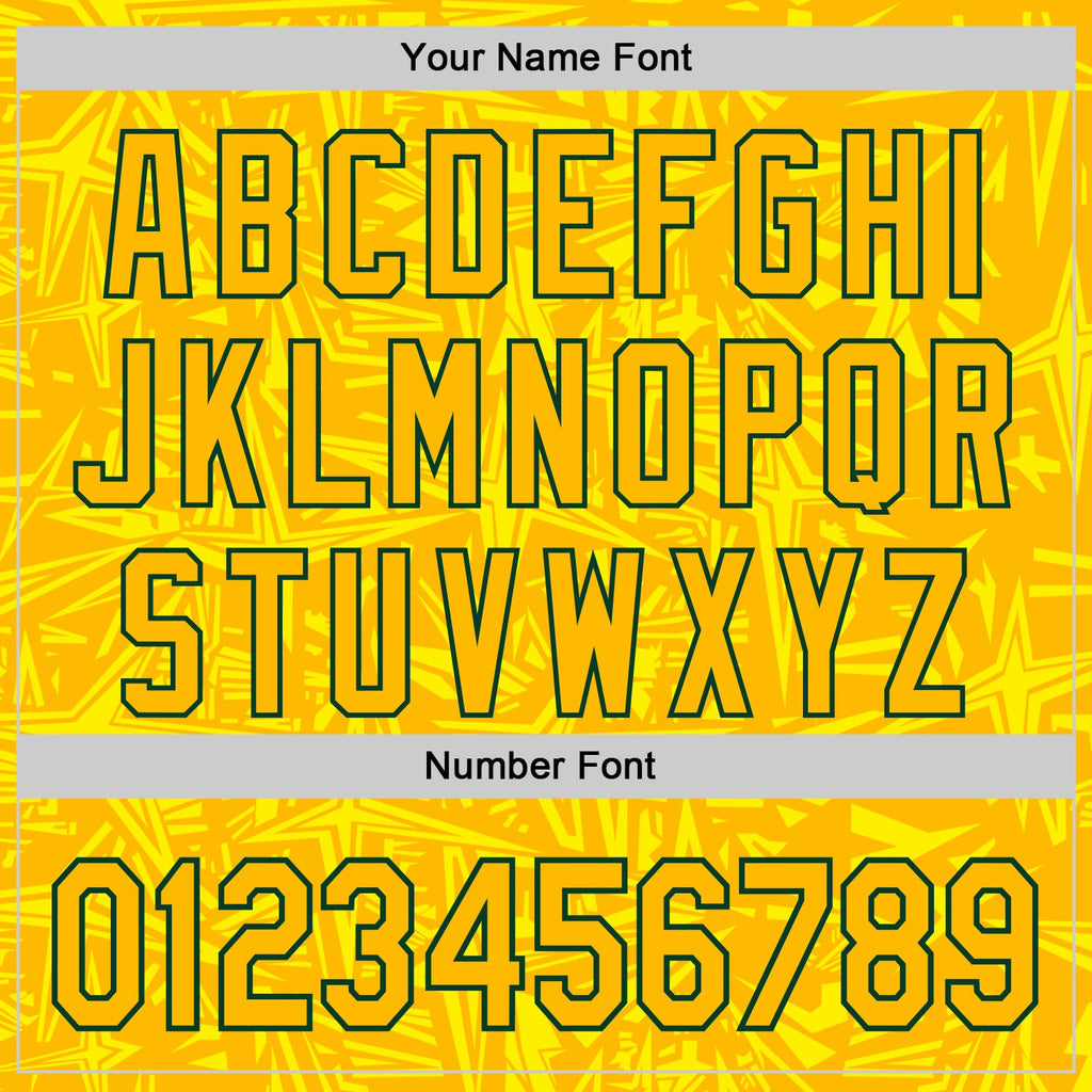 Custom Gold Light Yellow-Green Geometric Cyber Starburst Authentic Baseball Jersey