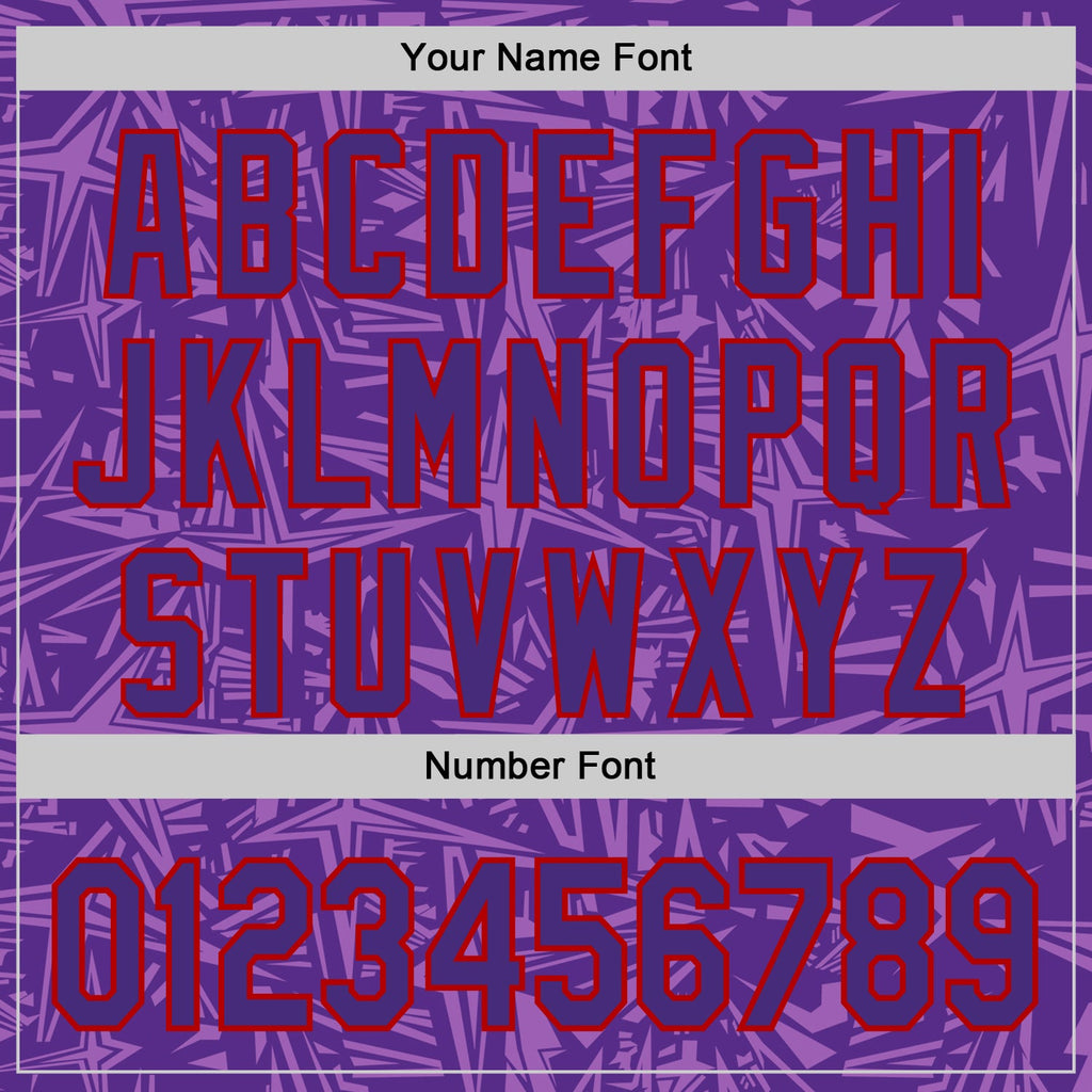 Custom Purple Medium Purple-Red Geometric Cyber Starburst Authentic Baseball Jersey