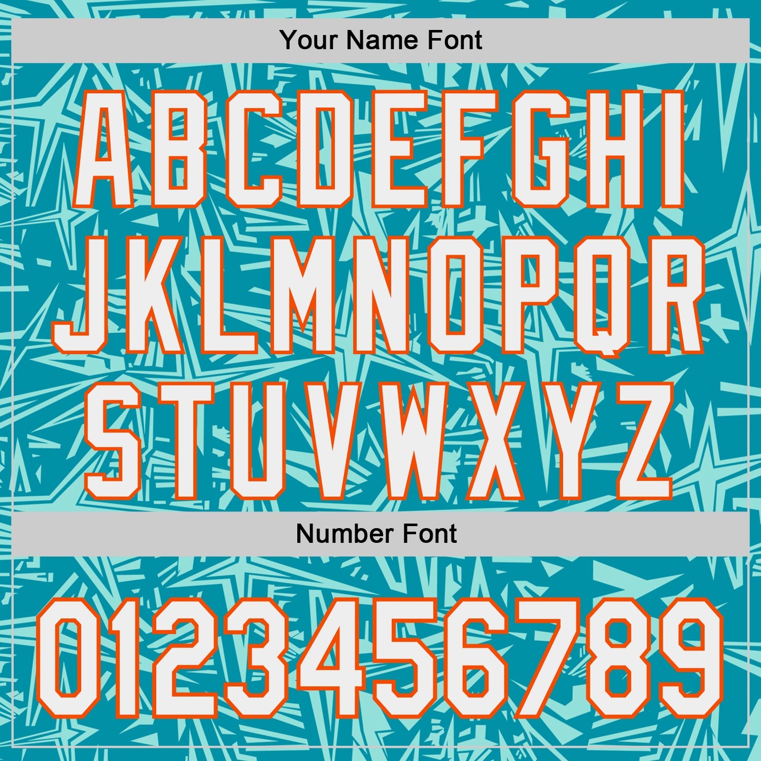 Custom Teal White Ice Blue-Orange Geometric Cyber Starburst Authentic Baseball Jersey