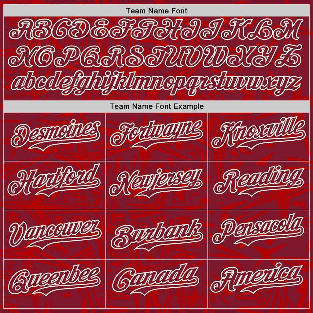 Custom Crimson-Cream Geometric Cyber Starburst Authentic Baseball Jersey