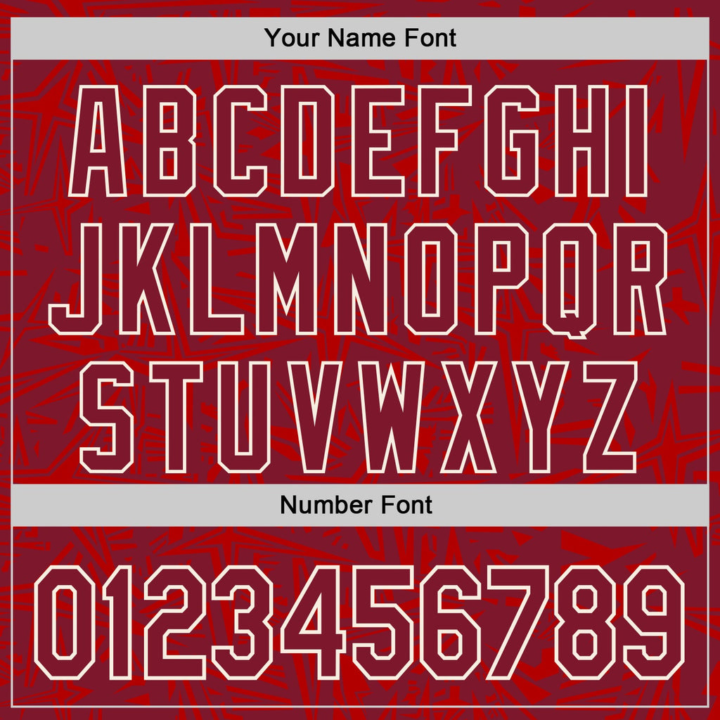 Custom Crimson-Cream Geometric Cyber Starburst Authentic Baseball Jersey