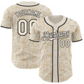 Custom Cream-Black Geometric Cyber Starburst Authentic Baseball Jersey
