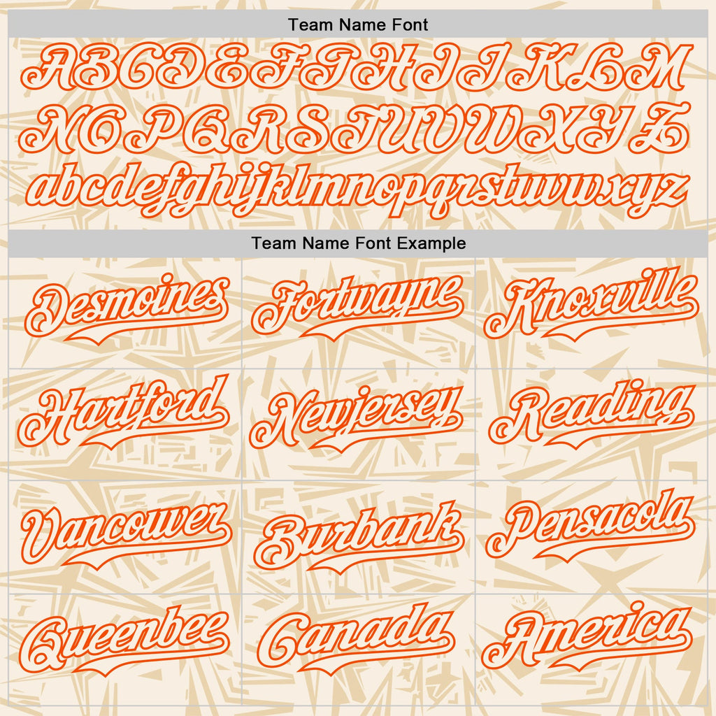 Custom Cream-Orange Geometric Cyber Starburst Authentic Baseball Jersey