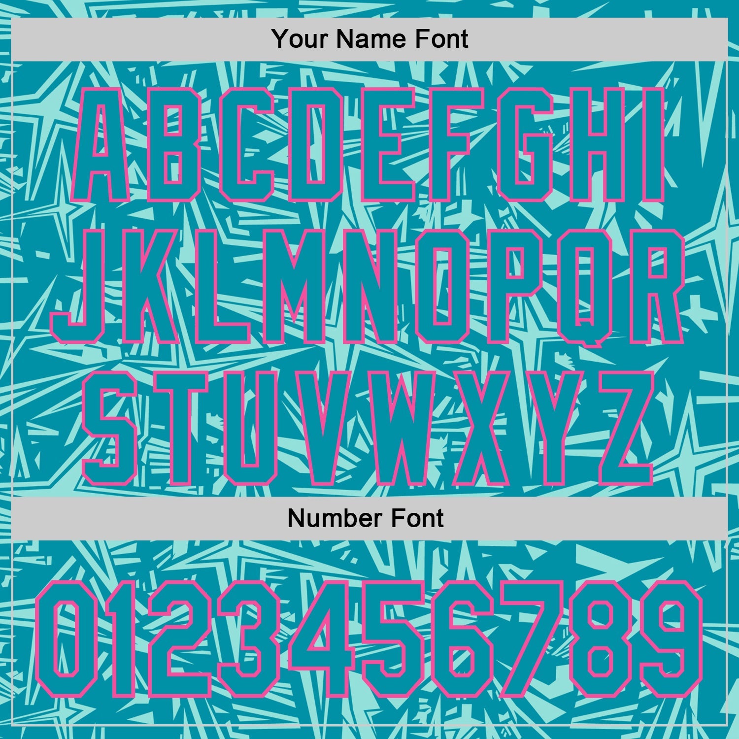 Custom Teal Ice Blue-Pink Geometric Cyber Starburst Authentic Baseball Jersey