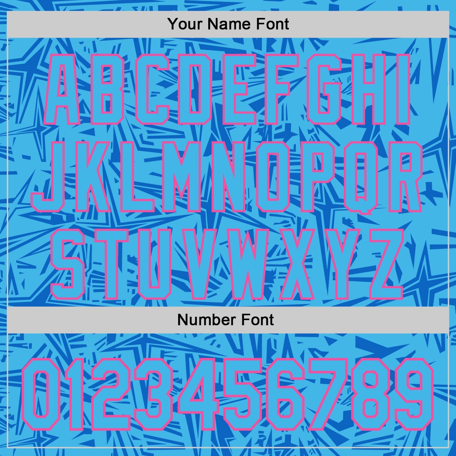 Custom Sky Blue Blue-Pink Geometric Cyber Starburst Authentic Baseball Jersey