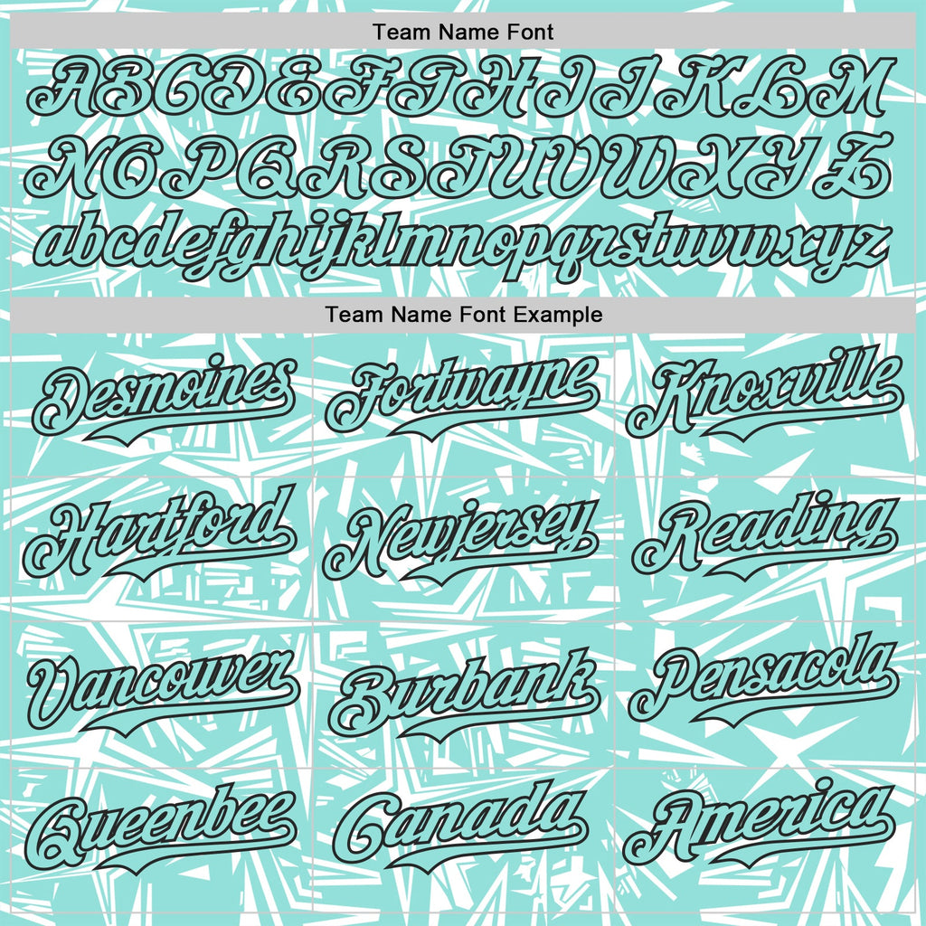 Custom Ice Blue White-Black Geometric Cyber Starburst Authentic Baseball Jersey