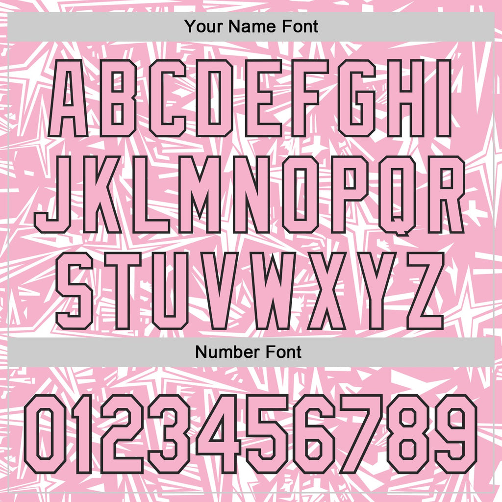 Custom Light Pink White-Black Geometric Cyber Starburst Authentic Baseball Jersey