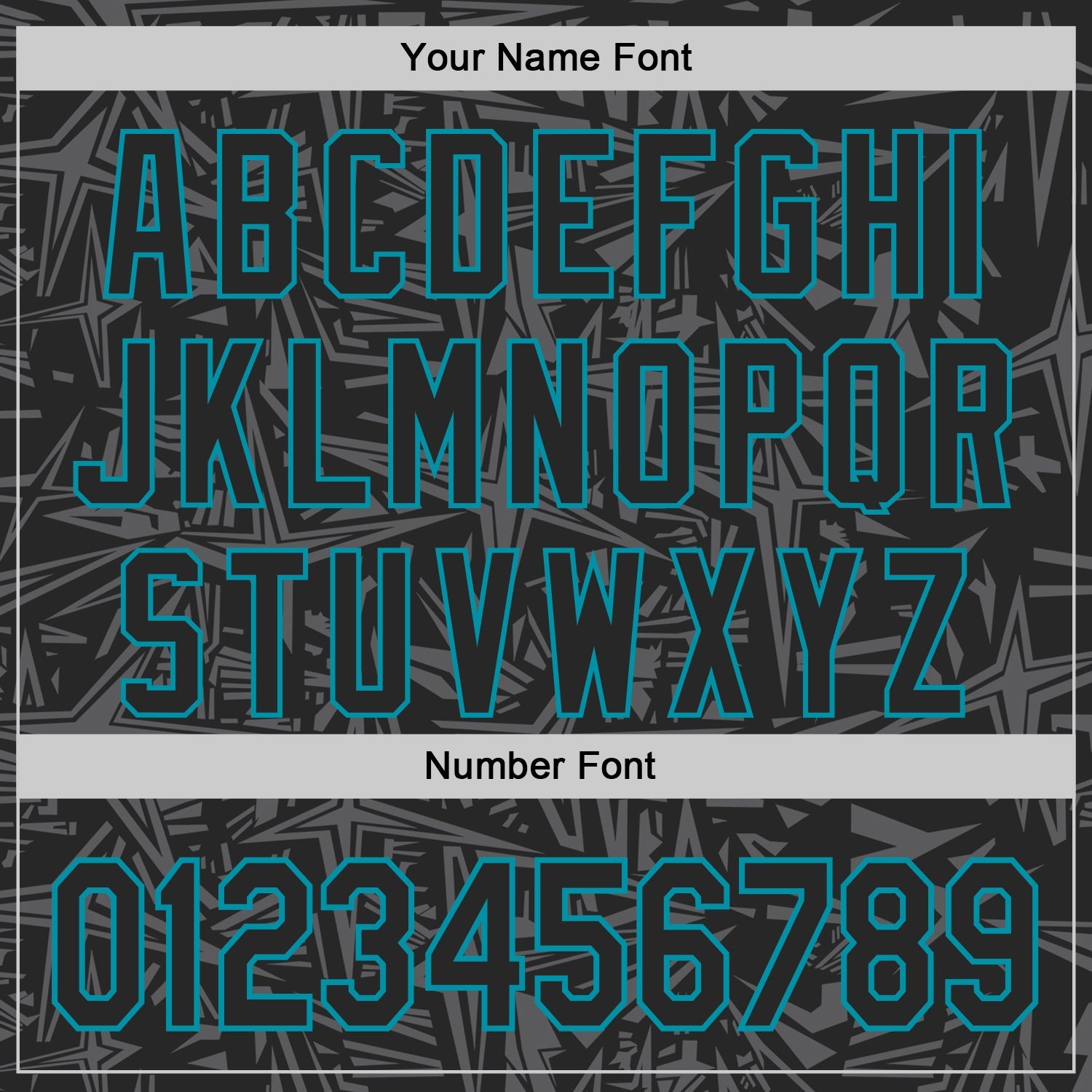 Custom Black Steel Gray-Teal Geometric Cyber Starburst Authentic Baseball Jersey