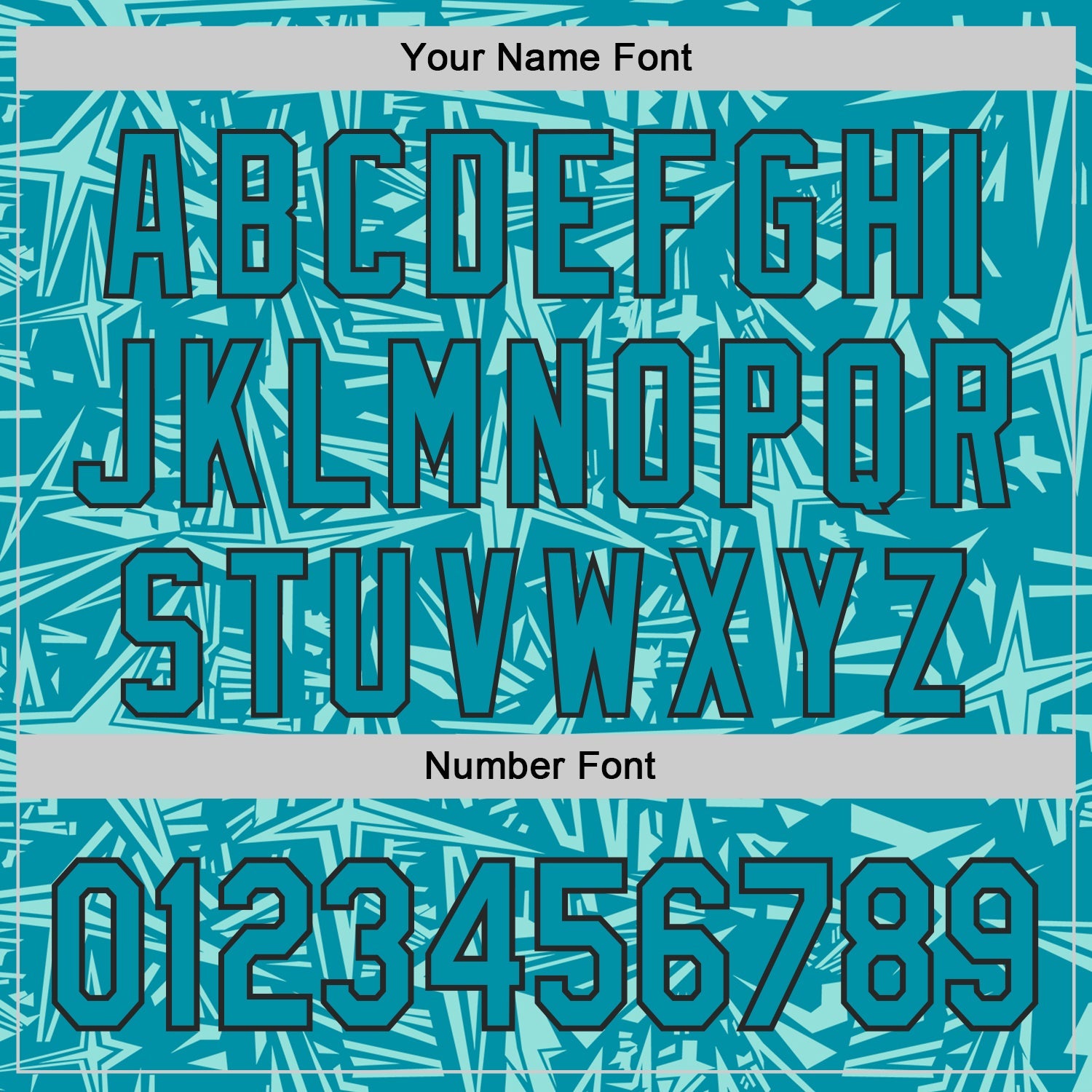 Custom Teal Ice Blue-Black Geometric Cyber Starburst Authentic Baseball Jersey