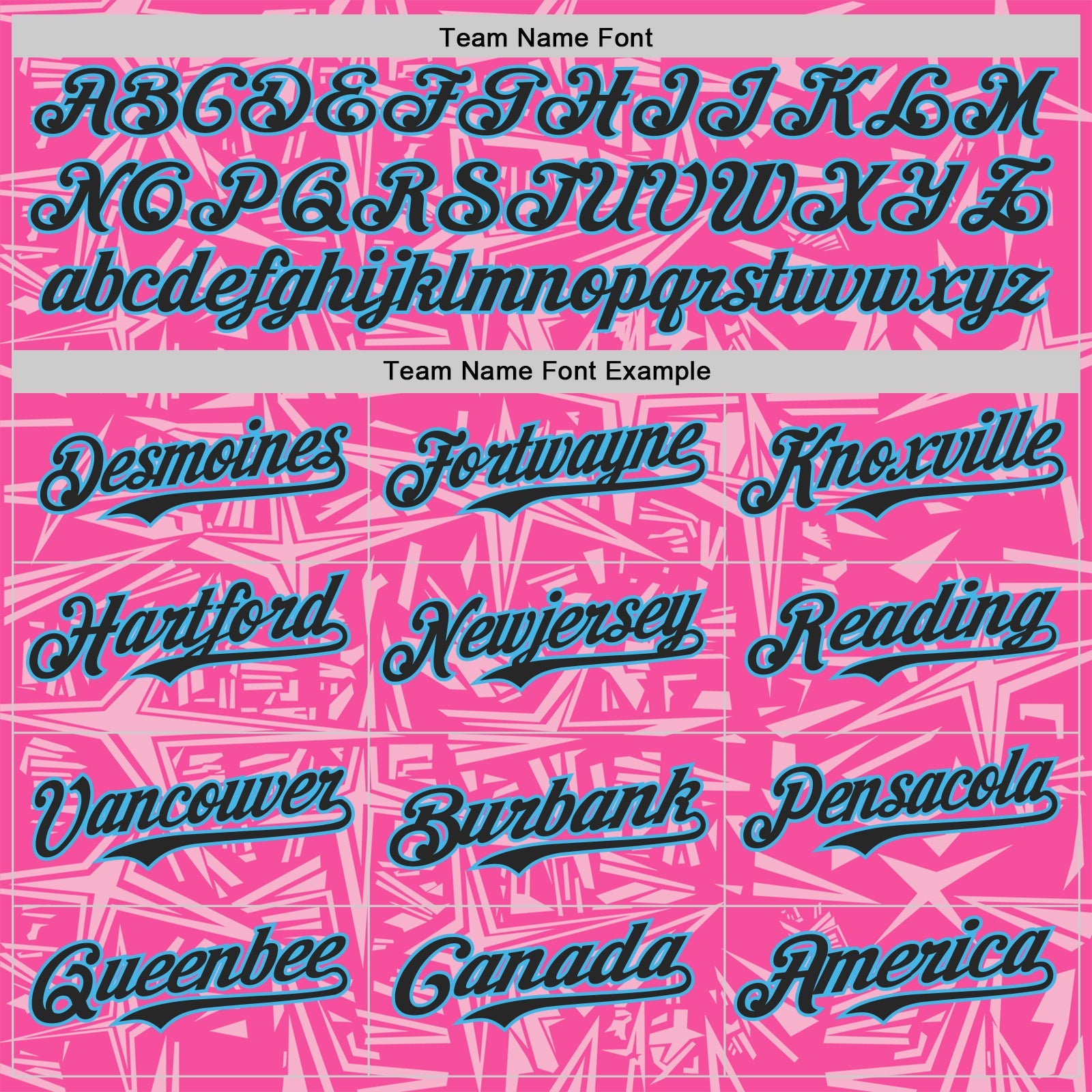 Custom Pink Black Light Pink-Sky Blue Geometric Cyber Starburst Authentic Baseball Jersey