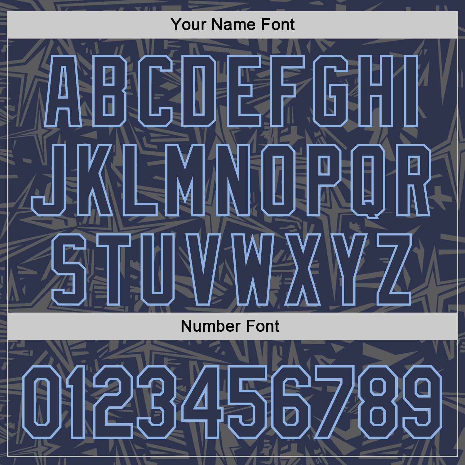 Custom Navy Steel Gray-Light Blue Geometric Cyber Starburst Authentic Baseball Jersey